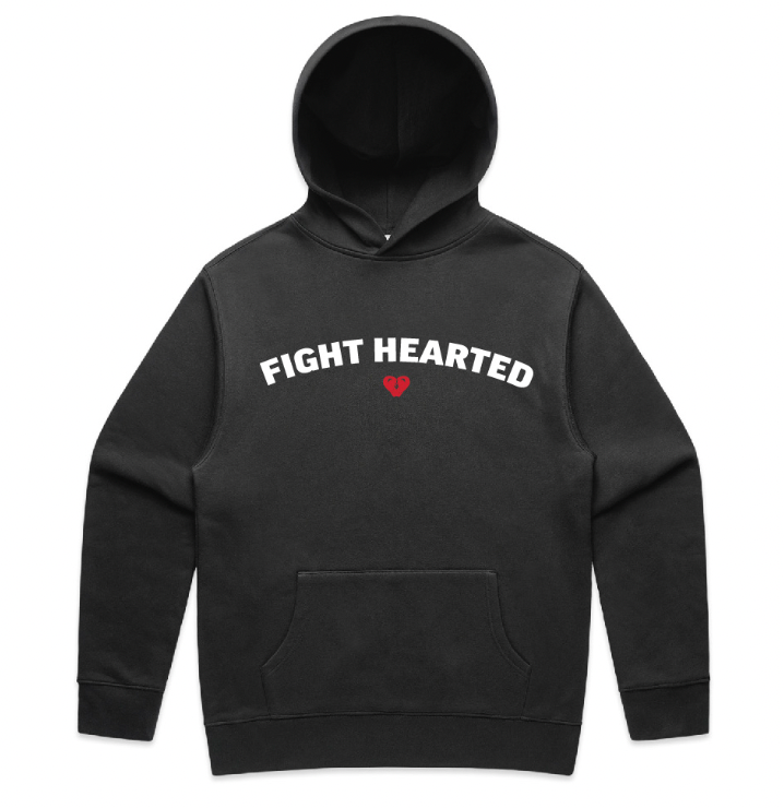 Fight Hearted Logo Hoodie (Faded Black)